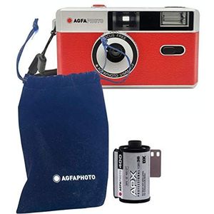 AgfaPhoto Analoge 35 mm kleine foto film foto camera rood + zwart/wit foto's film + batterij