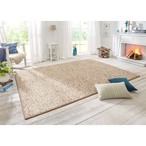 BT Carpet Wolly Vloerkleed, woonkamertapijt, plat geweven, laagpolig, wollook, skandi-look, eetkamer, woonkamer, kinderkamer, slaapkamer, crème, 160 x 240 cm