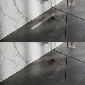 Brauer Douchegoot - 70cm - Incl. Vloerflens - Zero/Tegelinlegrooster - Omkeerbaar