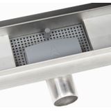 BRAUER DOUCHEGOOT 60X7X6.7CM ONDIEP MET ZIJUITLOOP RVS