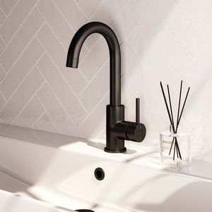 Brauer Black Edition Wastafelkraan Hoog - Hendel 1 - Mat Zwart