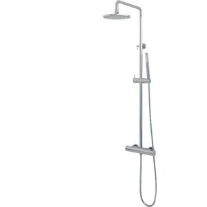 Brauer Chrome Edition regendoucheset met thermostaatkraan, hoofddouche 20cm, inclusief staafhanddouche chroom