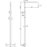 Doucheset Brauer Opbouw Rond Zwart 20cm Thermostaatkraan Regendouche 3 Standen Handdouche