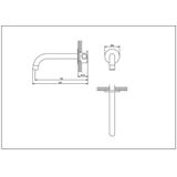 Uitloop brauer gebogen incl rozet 65mm pvd-coating koper