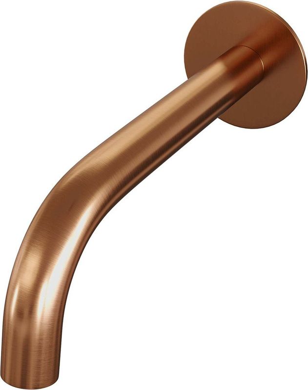 Uitloop brauer gebogen incl rozet 65mm pvd-coating koper