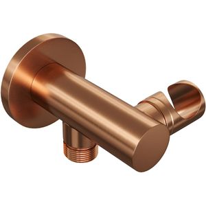 Brauer Copper Edition wandaansluitbocht met handdouchehouder koper geborsteld PVD