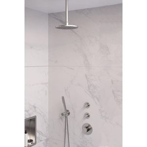 Thermostatisch inbouwdoucheset brauer brushed 20 cm hoofddouche plafondarm staafhanddouche geborsteld rvs