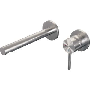 Brauer Brushed Edition Inbouw Wastafelkraan Rechte Uitloop Model A RVS Geborsteld