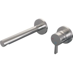 Brauer Brushed Edition Inbouw Wastafelkraan Rechte Uitloop Model E RVS Geborsteld