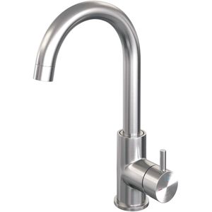Brauer Brushed - Edition Wastafelmengkraan opbouw - hoog - draaibaar - ronde uitloop - model b - PVD - geborsteld RVS 5-NG-003-R2