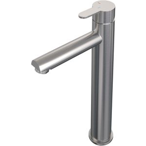 Brauer Brushed Edition Wastafelkraan Verhoogd - Hendel 4 - Geborsteld RVS PVD - Messing - Kranen - Wastafelkranen - Opbouw Wastafelkranen