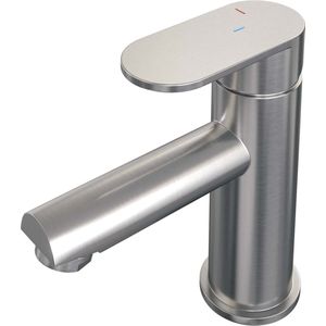 Wastafelmengkraan Brauer Brushed Edition Coldstart Opbouw Laag Platte Hendel Geborsteld RVS PVD