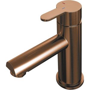 Wastafelmengkraan brauer copper edition coldstart opbouw laag korte platte hendel geborsteld koper pvd