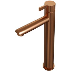 Wastafelmengkraan brauer copper edition coldstart opbouw hoog halfronde hendel geborsteld koper pvd