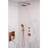 Brauer Copper Edition doucheset rechte muurbuis en ronde handdouche 20 koper