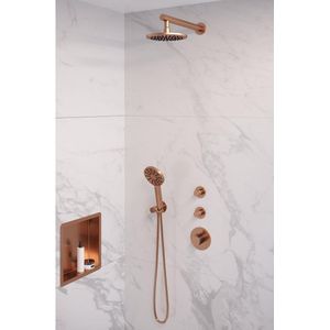 Brauer Copper Edition doucheset rechte muurbuis en ronde handdouche 20 koper