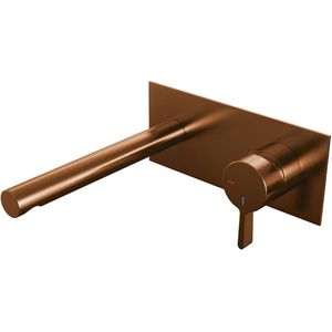 Brauer Copper Edition Inbouw Wastafelkraan Afdekplaat Rechte Uitloop Model E Koper Geborsteld