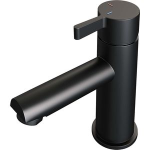 Wastafelmengkraan brauer black edition coldstart opbouw laag halfronde hendel mat zwart