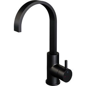 Brauer Black Edition wastafelkraan hoog cascade - hendel 5 - mat zwart