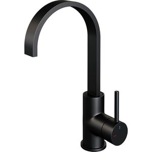 Brauer Black Edition Wastafelkraan Hoog Cascade - Hendel 1 - Mat Zwart