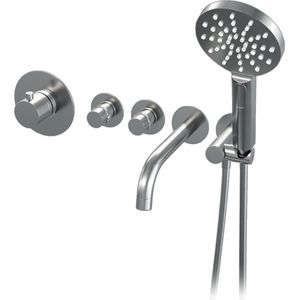 Thermostatisch Inbouwdoucheset Brauer Chrome 30cm Hoofddouche Plafondarm 3 Standen Handdouche Chroom