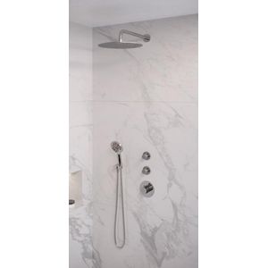 Brauer Chrome Edition Thermostatische Inbouw Doucheset - Chroom - Hoofddouche 30cm - Plafondsteun - Staafhanddouche - Messing - Kranen - Douchekranen