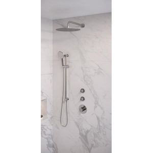 Brauer Chrome Edition Thermostatische Inbouw Doucheset - Chroom - Hoofddouche 20cm - Plafondsteun - Ronde Handdouche - Met Glijstang - Messing