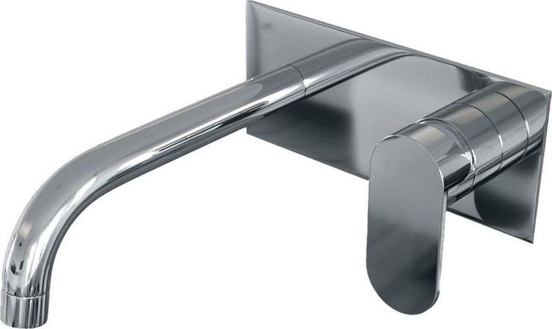 Brauer Chrome Edition Inbouw Wastafelkraan Afdekplaat Gebogen Uitloop Model C Chroom