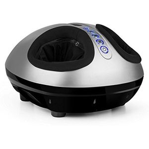 Klarfit Feetmaster - voetmassage met warmtefunctie voor thuis, voetmassage, shiatsu-massage, voetreflexmassage, 3 programma's, 3 intensiteitsniveaus, 3D-rolmassagetechnologie, zilver