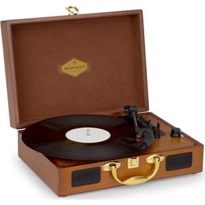 Nostalgy by auna Peggy Sue retro-platenspeler LP USB AUX hout-/goud-optiek