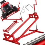 Masko - Rasentraktor Heber 400kg Aufsitzmäher Hebevorrichtung Rasentraktorheber Reinig.Hilfe Hebebühne inkl. Arbeitshandschuhe Rot