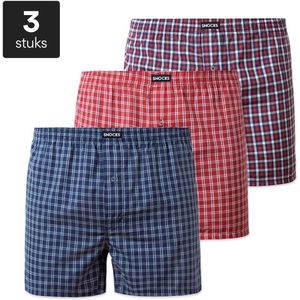 SNOCKS Boxershorts  blauw / lichtrood / wit