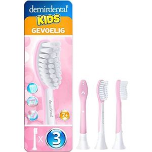 3 stucks demirdental for Kids Opzetborstel geschikt voor Philips Sonicare sonische tandenborstels voor kinderen vanaf 7 jaar, HX6043 HX6044, Roze
