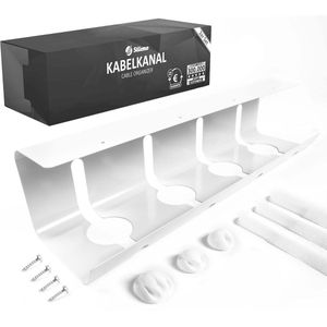 Stilemo Kabelgoot Bureau - Cable Management - Kabelhouder 43 CM - Kabel Organiser 5 KG Draagkracht - Wit