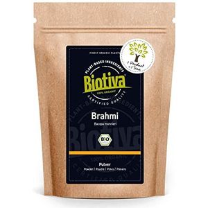 Biotiva Brahmi Poeder Biologisch - 100g - Bacopa Monnieri - geheugenfabriek - veganistisch - Ayurveda - Gegarandeerd zonder toevoegingen - Brahmi Poeder - Gebotteld in Duitsland (DE-ÖKO-005)