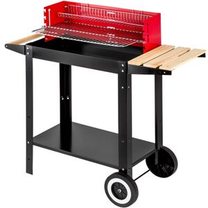 TecTake - BBQ Grill - Houtskool Barbecue - Zwart Rood - 402329