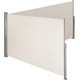 Aluminium dubbele windscherm uitschuifbaar met oprolmechanisme - 200 x 600 cm, beige