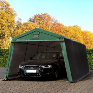 Garagetent 3,3 x 6,2 m carport ca. 500 g/m² PVC-zeil beschutting opslagtent garage groen