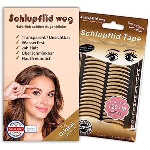 SCHLUPFLID TAPE® slipooglidstrips voor ooglidversteviging zonder OP - Dermatest ""zeer goed"" - ademende Mash-technologie - ooglid strepen onzichtbaar - ooglift tape … (M (120x))