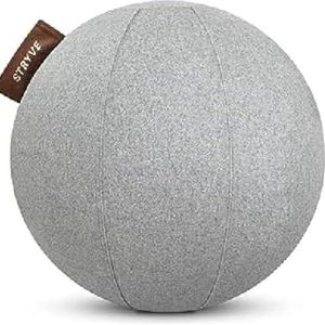STRYVE Active Ball Wolvilt bal 70 cm warm grijs innovatieve zitbal met vilten coating alternatief voor bureaustoel met luchtpomp