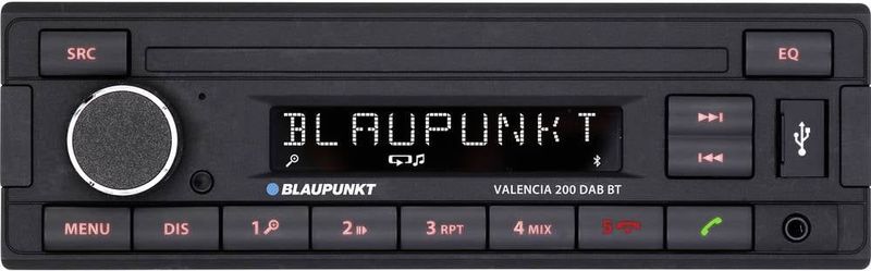 Blaupunkt Valencia 200 DAB BT | DAB+, Bluetooth, RDS Tuner, Freisprecheinrichtung, USB, Aux-In, schwarz, 1-DIN