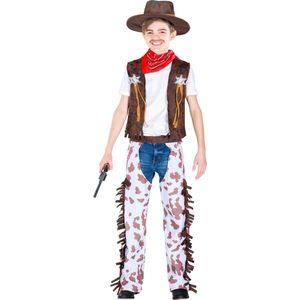 dressforfun - jongenskostuum kleine sherrif 140 (10-12y) - verkleedkleding kostuum halloween verkleden feestkleding carnavalskleding carnaval feestkledij partykleding - 300593