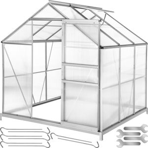 Kassen uit aluminium met fundering, UV-bestendig - transparant