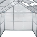 tectake® Gewächshaus mit Fundament, 7,7 m³, UV-beständig und wärmedämmend, 185 x 250 x 195 cm