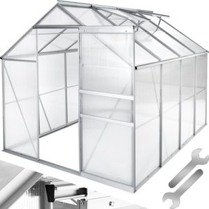 Tectake Broeikas Aluminium Transparant 185x250x195cm
