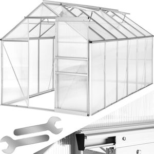 Tectake Kweekkas Aluminium Transparant - 185x375x195cm - UV-Bestendig