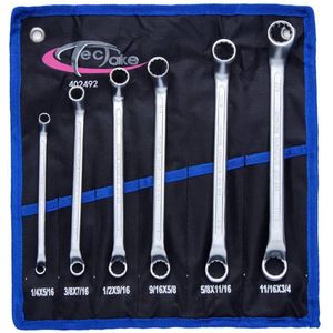 Tectake - Dubbele Ringsleutelset - 6-delige Set - Inclusief Roltas