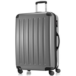 HAUPTSTADTKOFFER - Alex - koffer met harde schaal, trolley, reiskoffer, 4 dubbele wielen, uitbreiding, zilver, 75 cm Koffer, koffer