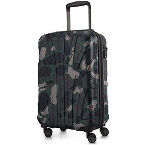 Suitline Harde koffer in 3 maten (55 cm, 66 cm, 76 cm, 15 dubbele wielen, camouflage, 55 cm handbagage, koffer, Camouflage, 55 cm Handgepäck