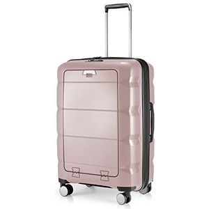 Hauptstadtkoffer - Britz - handbagage met laptopvak, rolkoffer, reiskoffer, uitbreidbaar, TSA, 4 wielen, Oudroze, 66 cm + Laptop, koffer